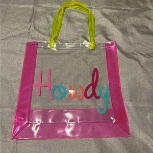 Transparent Howdy Pink and Yellow Tote Bag